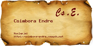Csimbora Endre névjegykártya